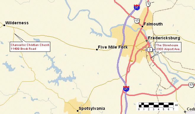 Map to Chancellor Christian Church