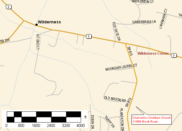 Map to Chancellor Christian Church
